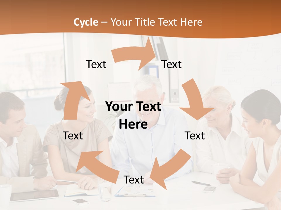 A Group Of People Sitting Around A Table PowerPoint Template