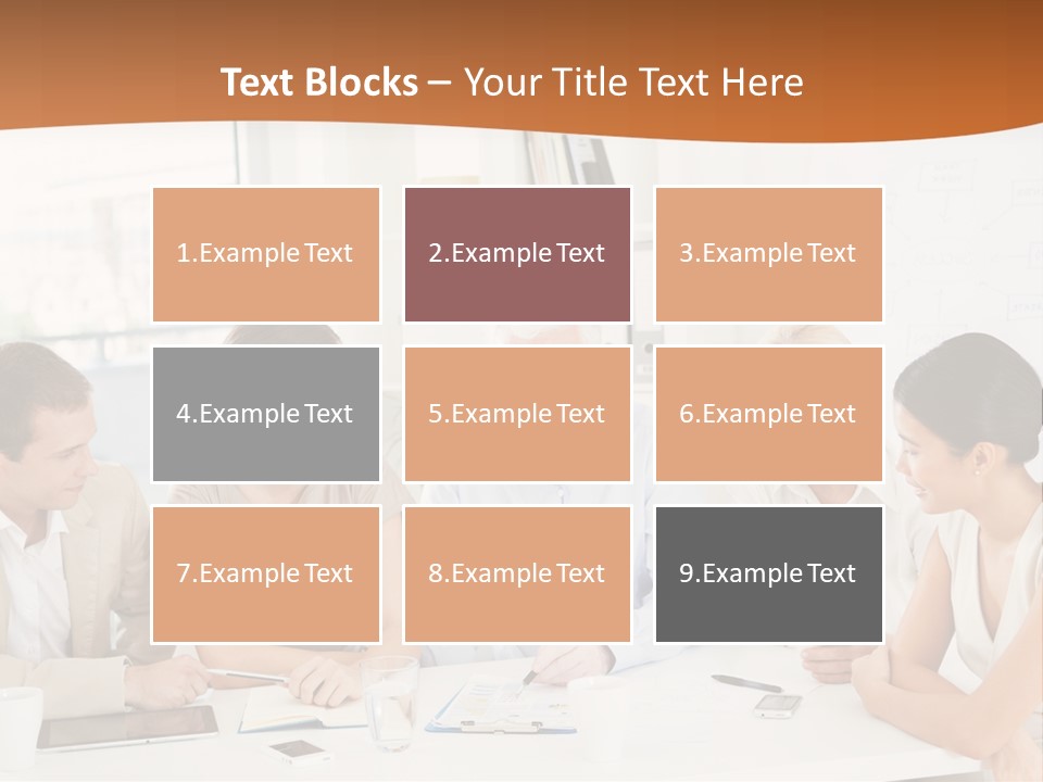A Group Of People Sitting Around A Table PowerPoint Template