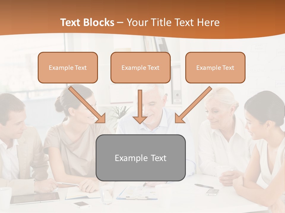 A Group Of People Sitting Around A Table PowerPoint Template
