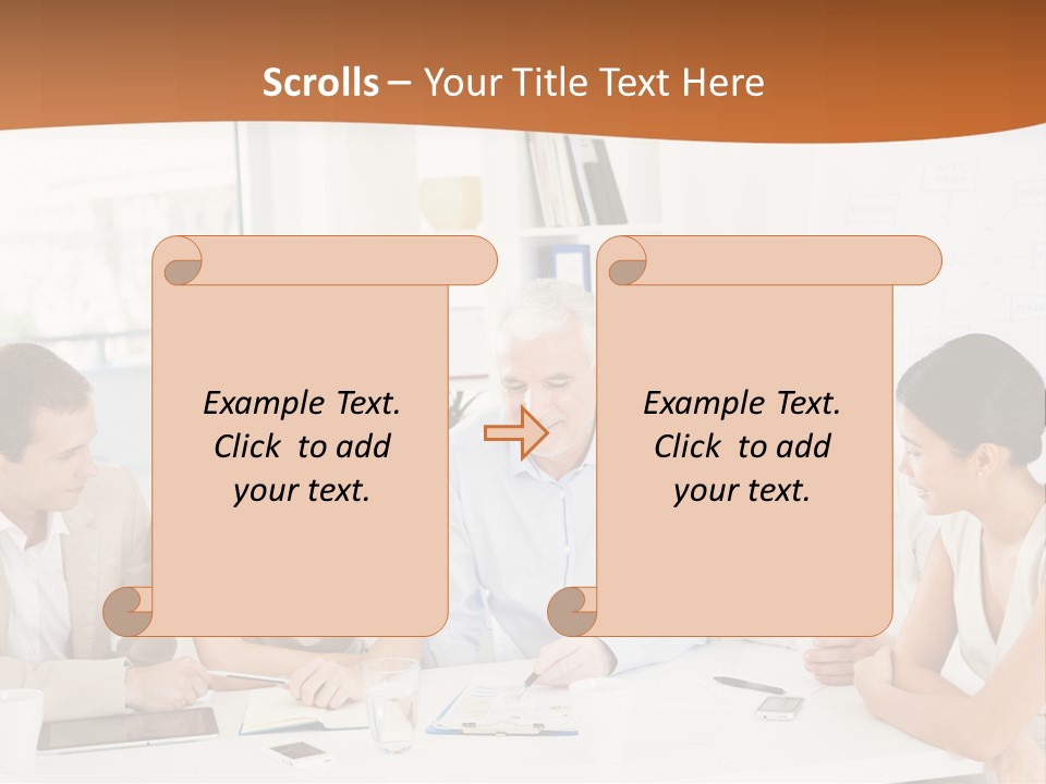 A Group Of People Sitting Around A Table PowerPoint Template
