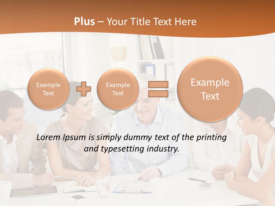 A Group Of People Sitting Around A Table PowerPoint Template