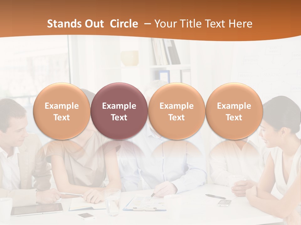 A Group Of People Sitting Around A Table PowerPoint Template
