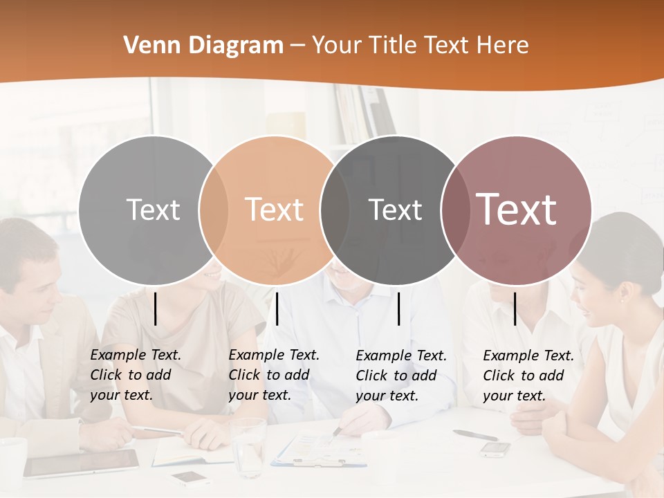 A Group Of People Sitting Around A Table PowerPoint Template