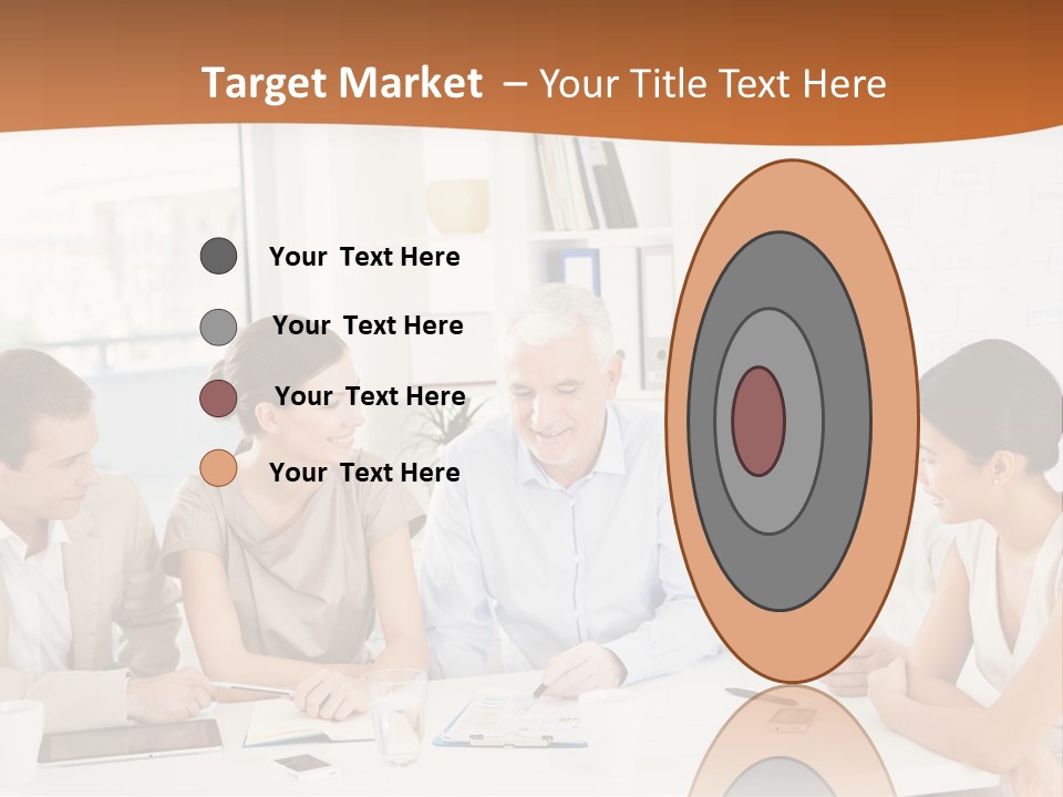 A Group Of People Sitting Around A Table PowerPoint Template