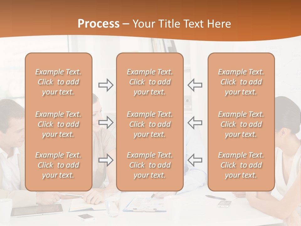 A Group Of People Sitting Around A Table PowerPoint Template