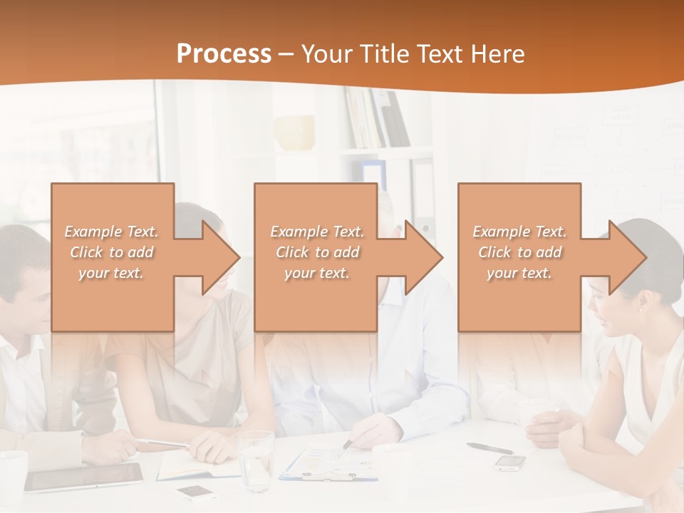 A Group Of People Sitting Around A Table PowerPoint Template