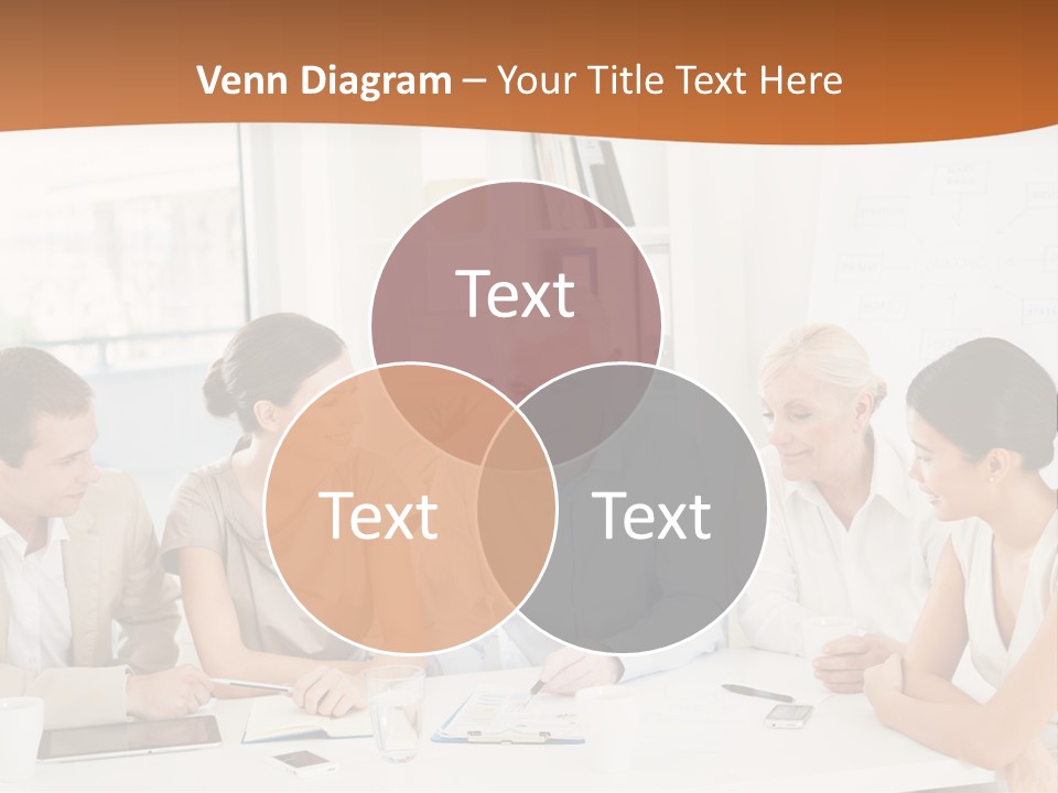 A Group Of People Sitting Around A Table PowerPoint Template