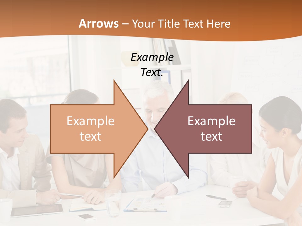 A Group Of People Sitting Around A Table PowerPoint Template