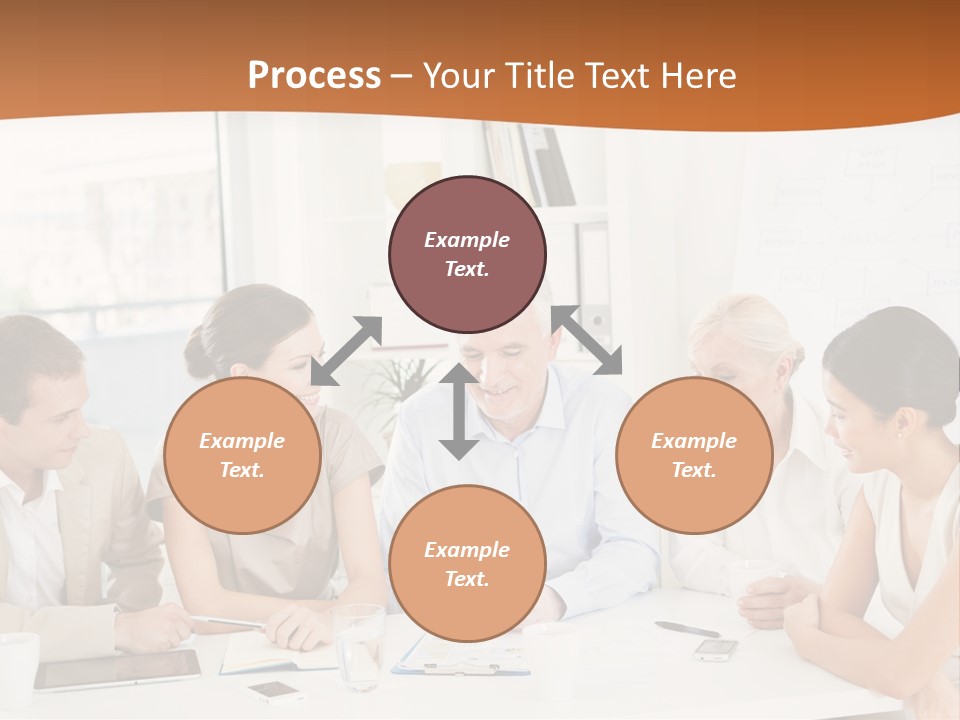 A Group Of People Sitting Around A Table PowerPoint Template