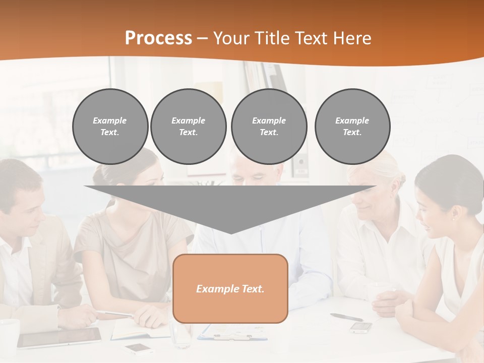 A Group Of People Sitting Around A Table PowerPoint Template