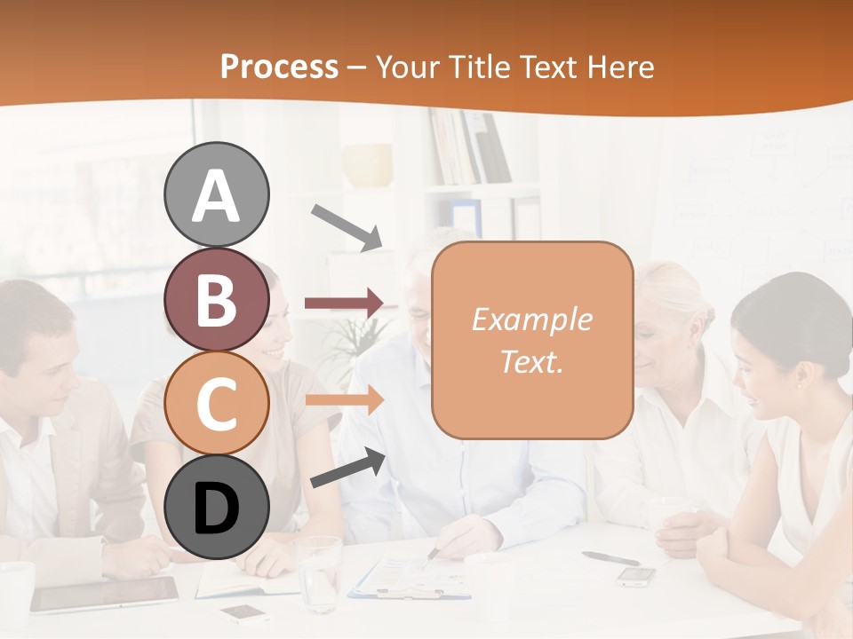 A Group Of People Sitting Around A Table PowerPoint Template