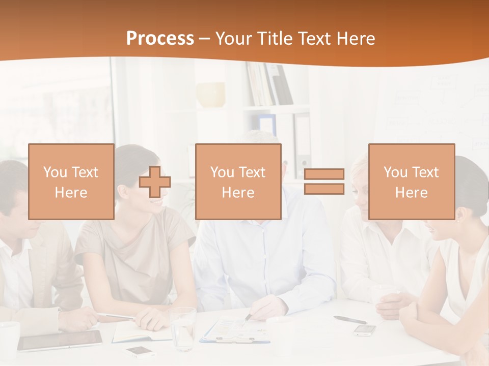 A Group Of People Sitting Around A Table PowerPoint Template