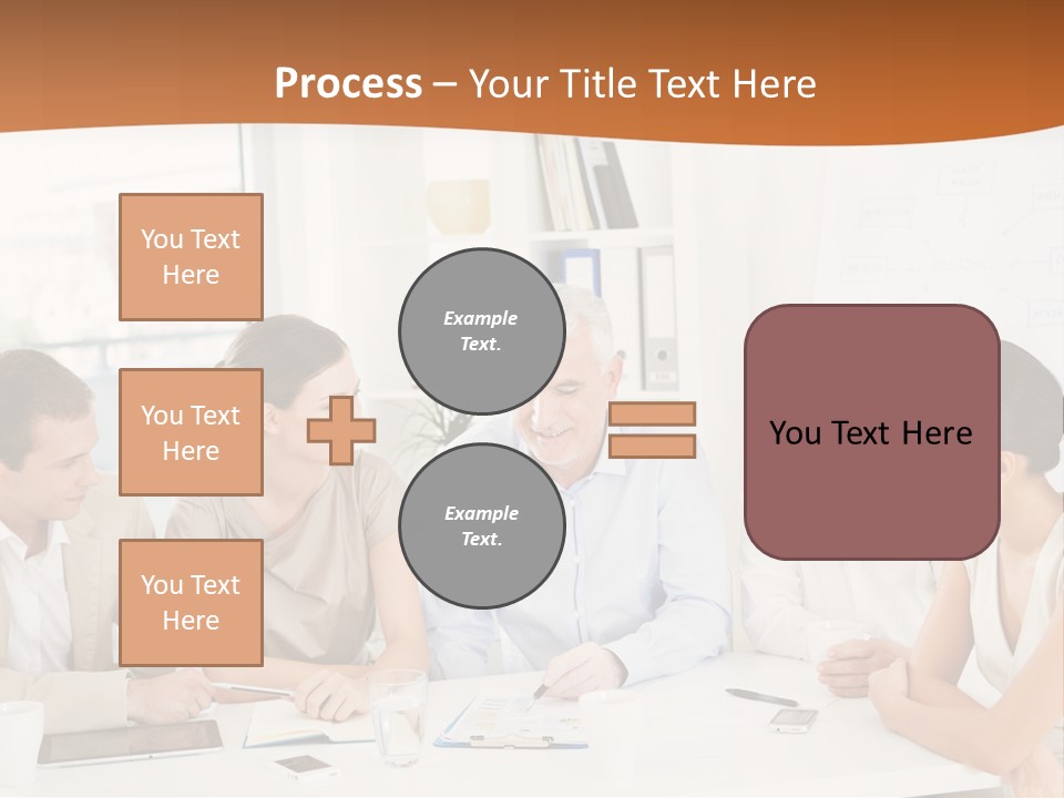 A Group Of People Sitting Around A Table PowerPoint Template