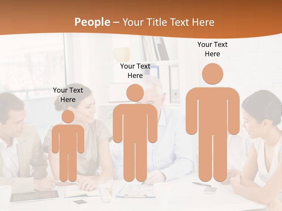 A Group Of People Sitting Around A Table PowerPoint Template