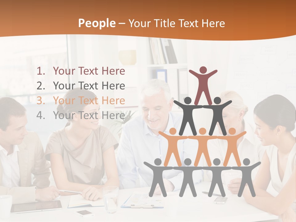 A Group Of People Sitting Around A Table PowerPoint Template