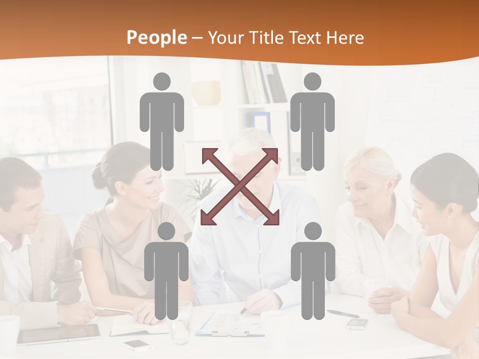 A Group Of People Sitting Around A Table PowerPoint Template