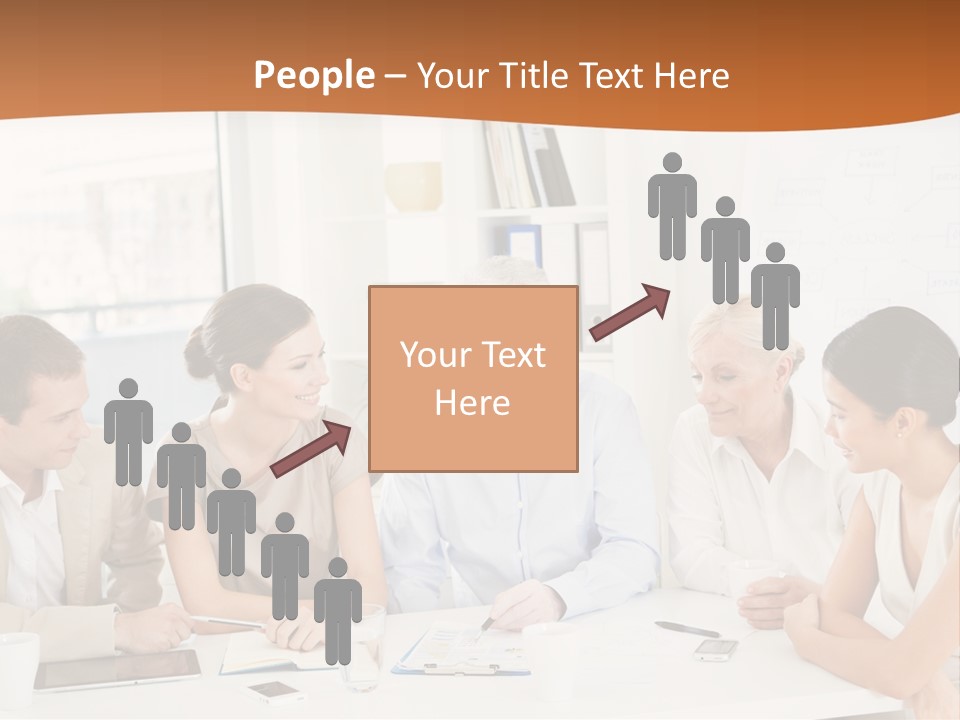 A Group Of People Sitting Around A Table PowerPoint Template