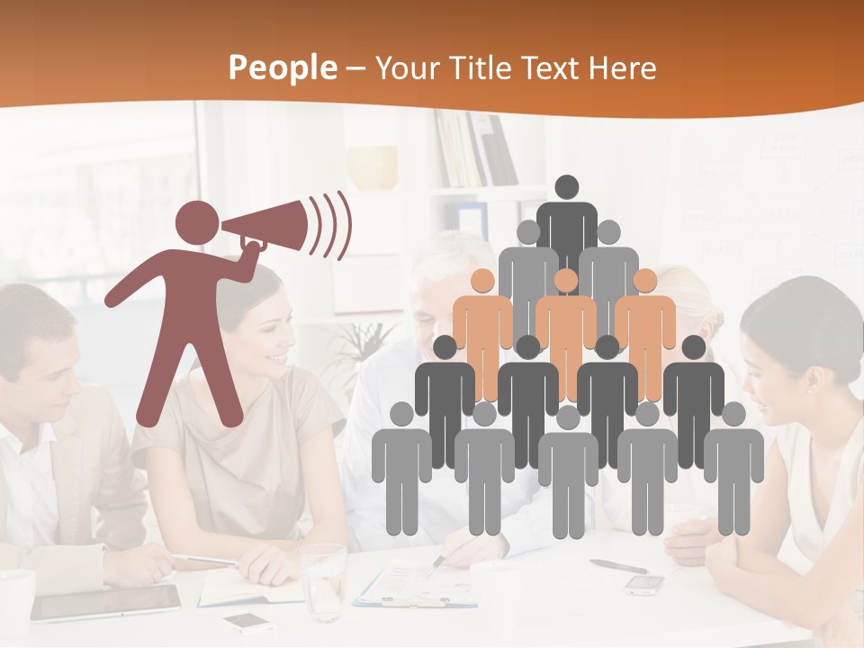 A Group Of People Sitting Around A Table PowerPoint Template
