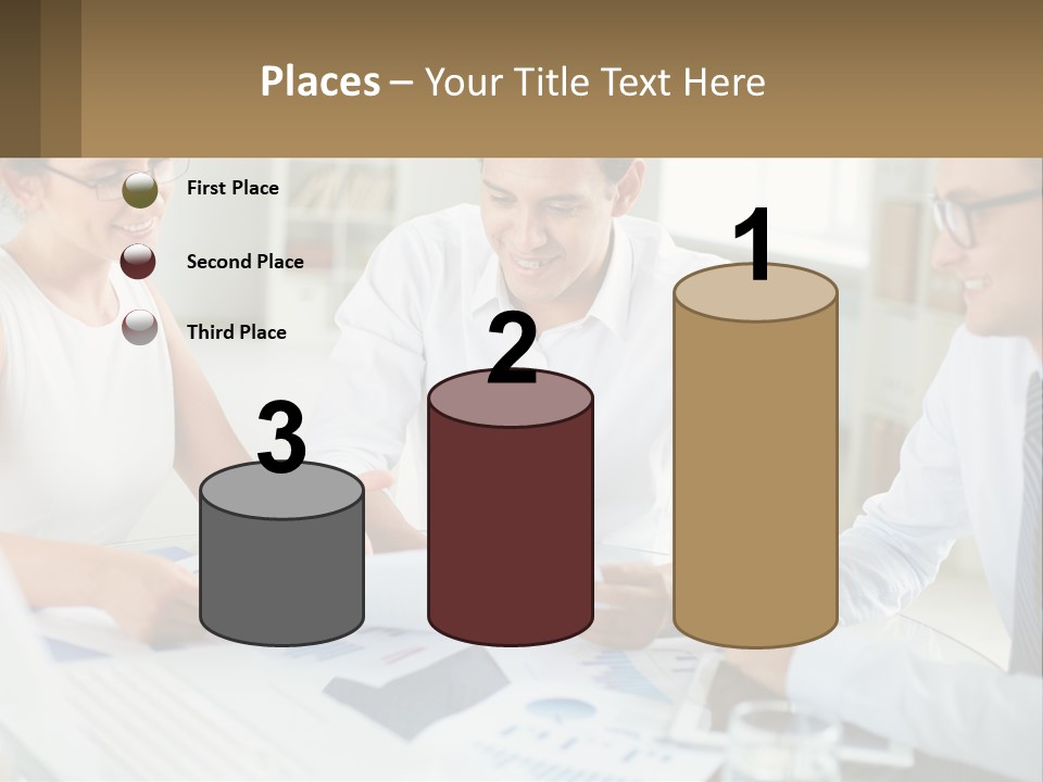 A Group Of Business People Sitting Around A Table PowerPoint Template