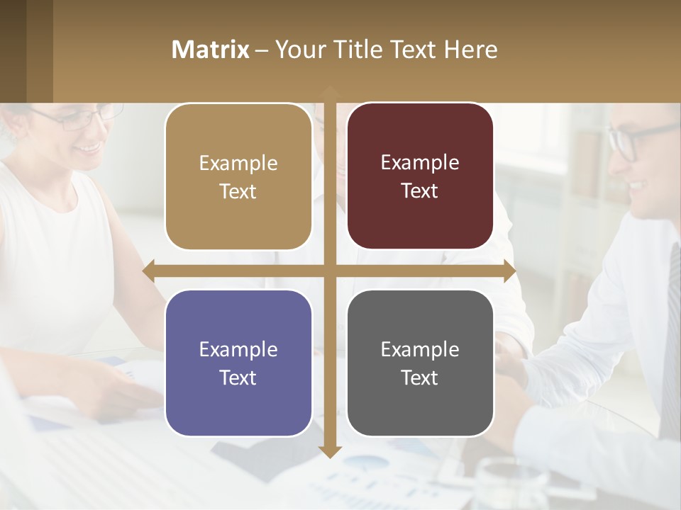 A Group Of Business People Sitting Around A Table PowerPoint Template