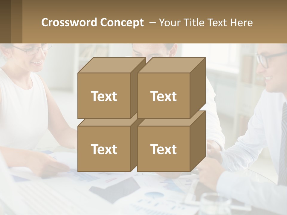 A Group Of Business People Sitting Around A Table PowerPoint Template