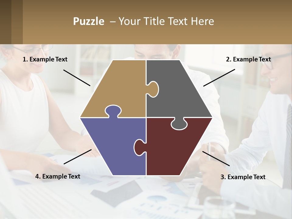 A Group Of Business People Sitting Around A Table PowerPoint Template