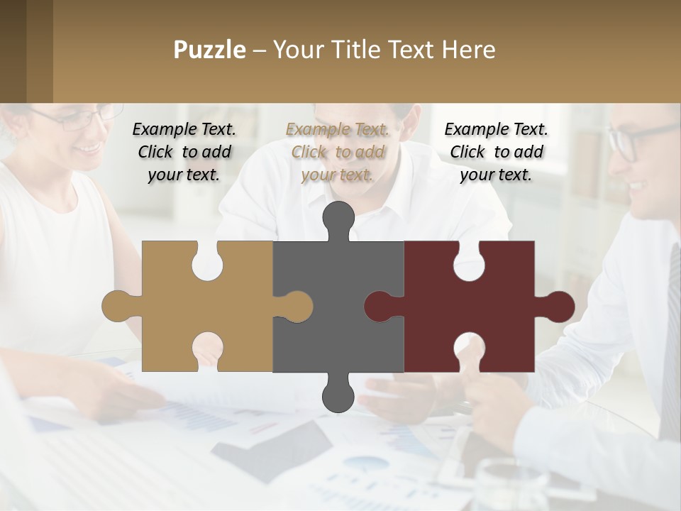 A Group Of Business People Sitting Around A Table PowerPoint Template