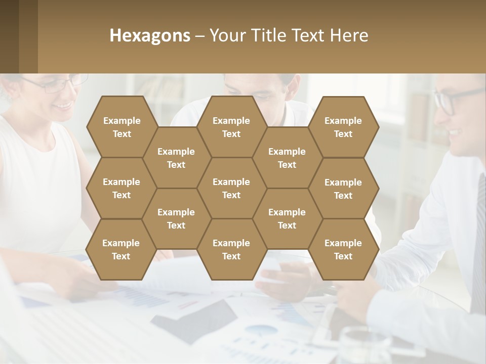 A Group Of Business People Sitting Around A Table PowerPoint Template