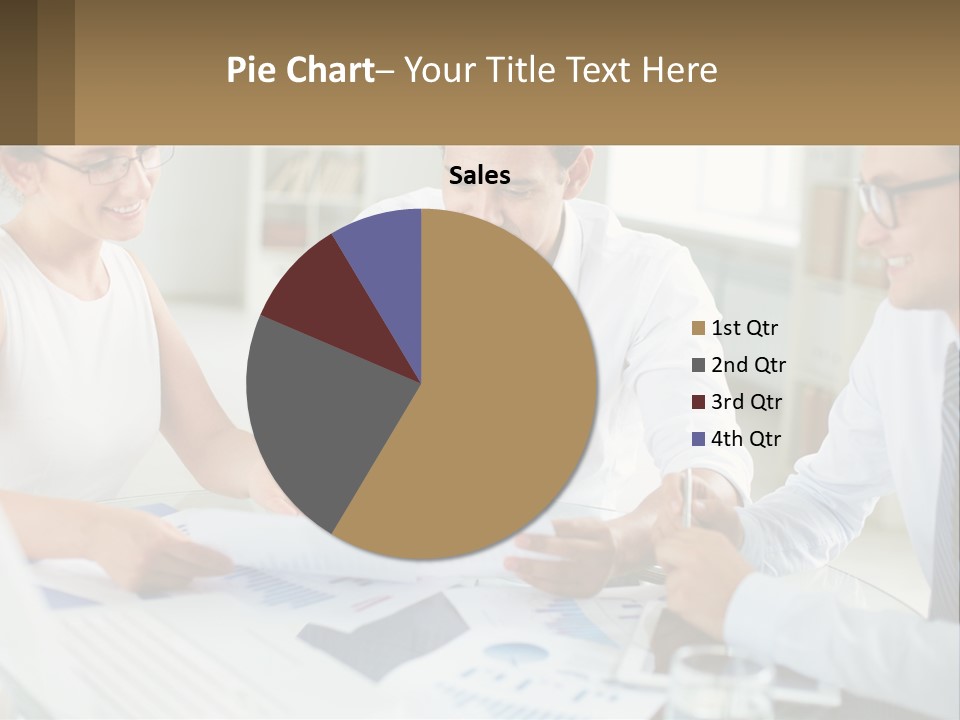 A Group Of Business People Sitting Around A Table PowerPoint Template