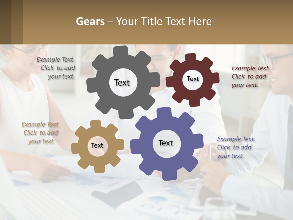 A Group Of Business People Sitting Around A Table PowerPoint Template