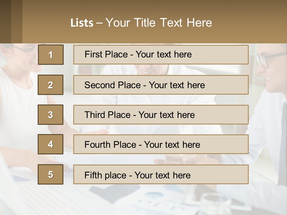 A Group Of Business People Sitting Around A Table PowerPoint Template