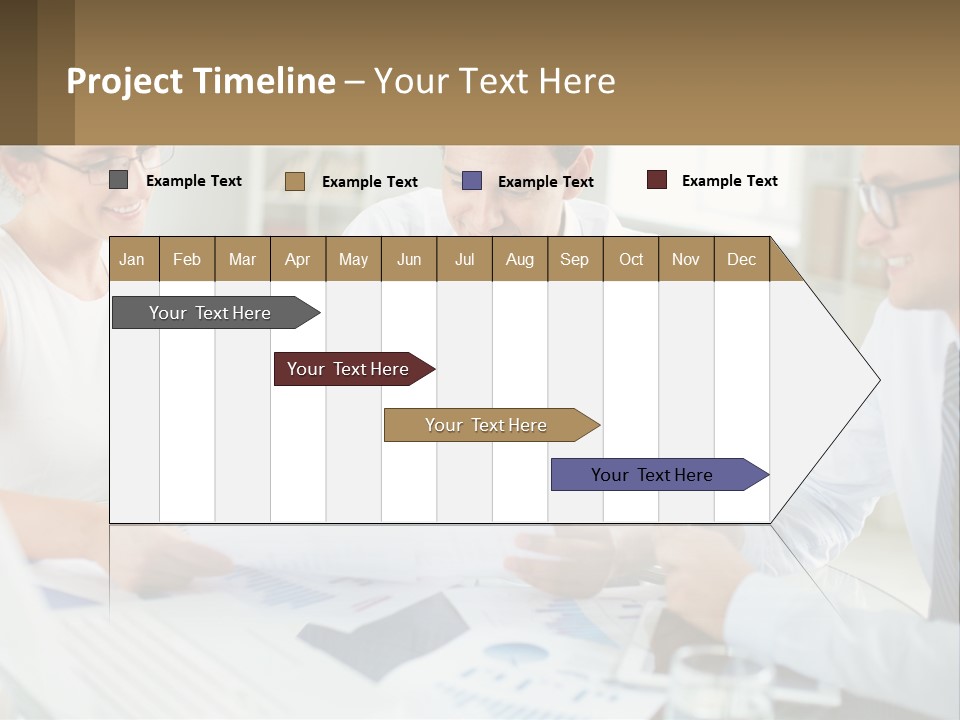 A Group Of Business People Sitting Around A Table PowerPoint Template