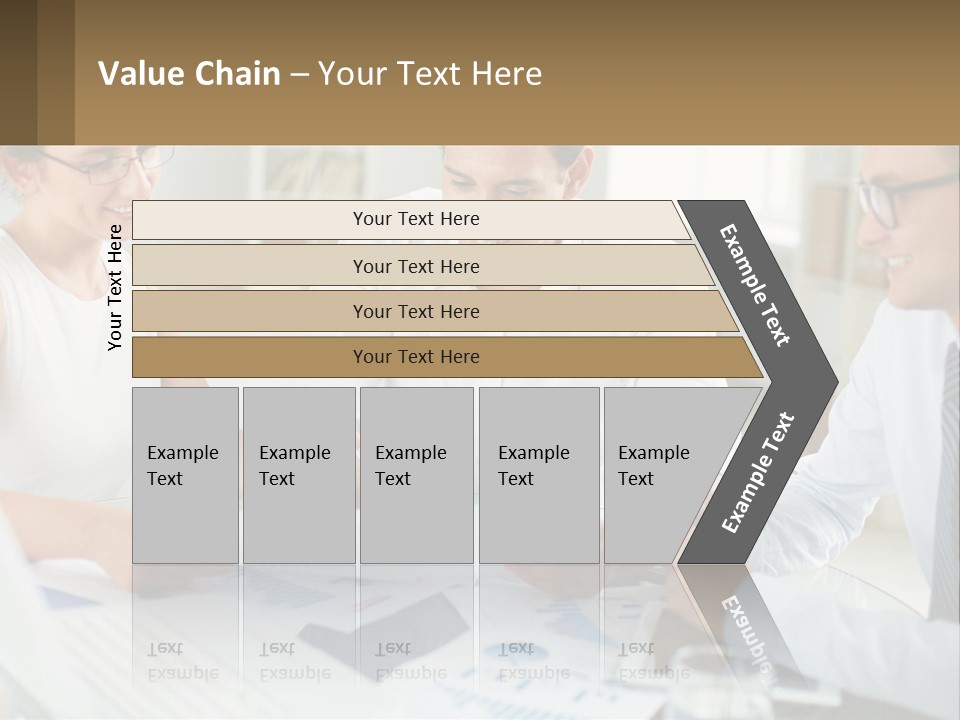 A Group Of Business People Sitting Around A Table PowerPoint Template
