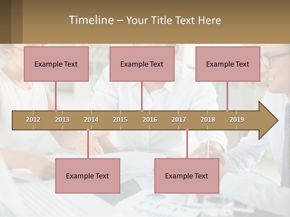 A Group Of Business People Sitting Around A Table PowerPoint Template