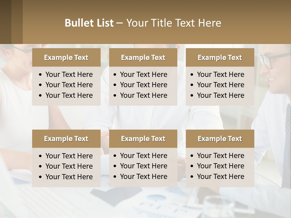 A Group Of Business People Sitting Around A Table PowerPoint Template