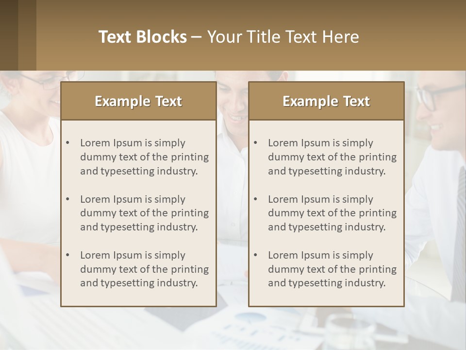 A Group Of Business People Sitting Around A Table PowerPoint Template
