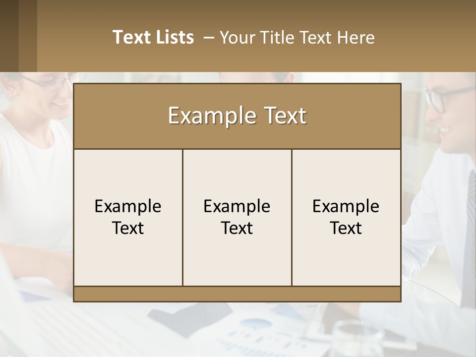 A Group Of Business People Sitting Around A Table PowerPoint Template