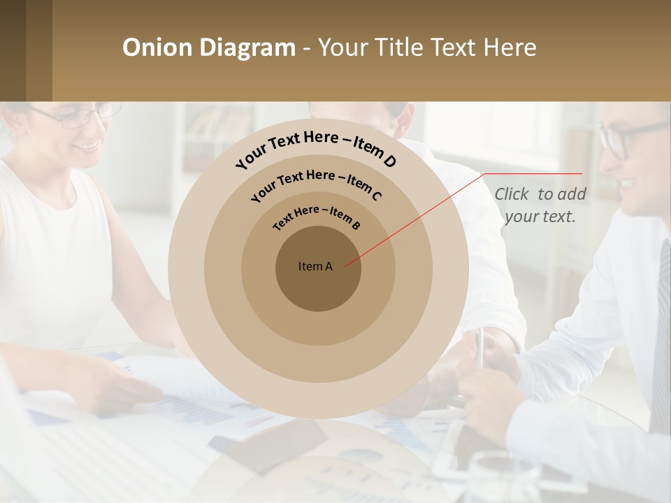 A Group Of Business People Sitting Around A Table PowerPoint Template