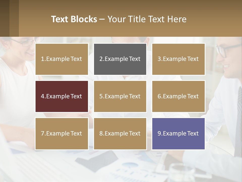 A Group Of Business People Sitting Around A Table PowerPoint Template