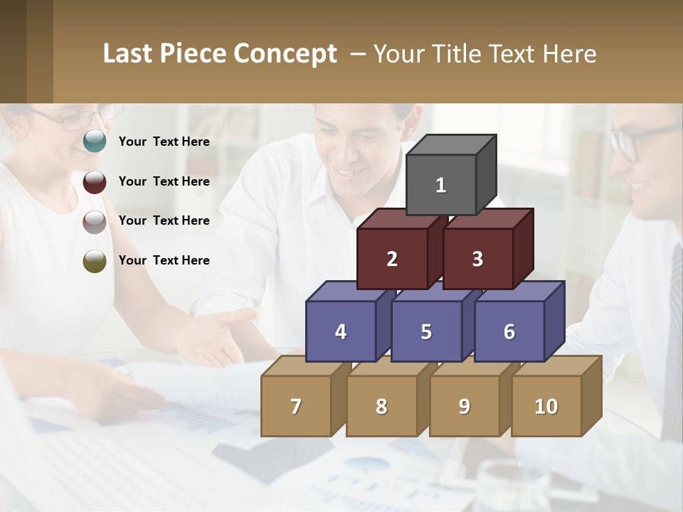 A Group Of Business People Sitting Around A Table PowerPoint Template