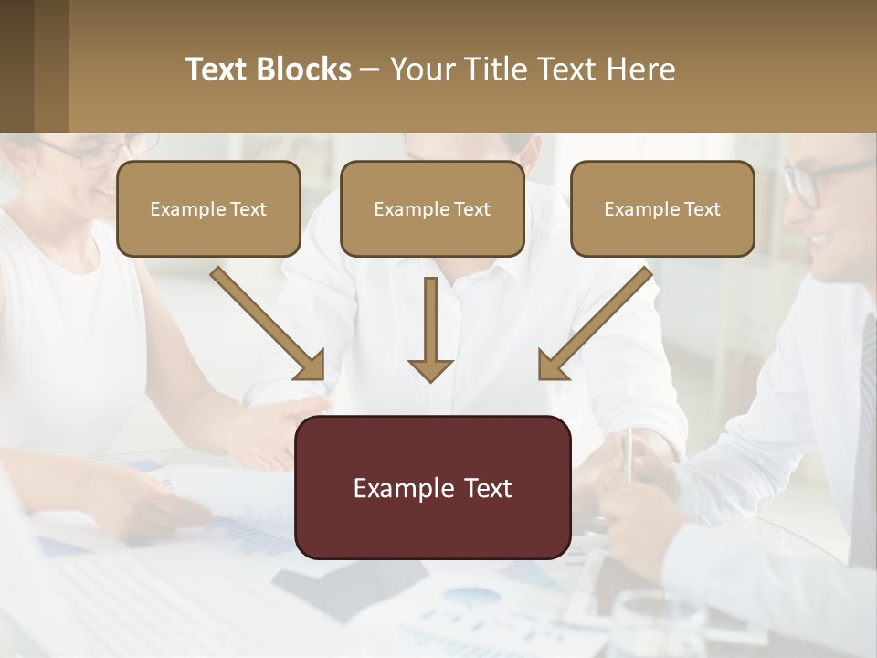A Group Of Business People Sitting Around A Table PowerPoint Template