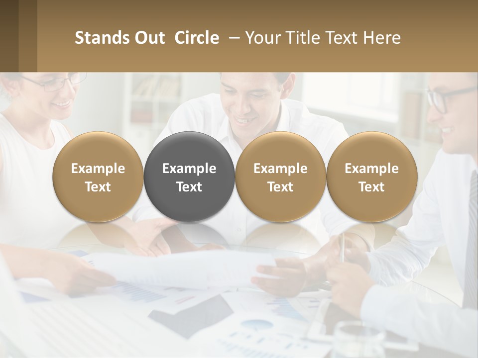 A Group Of Business People Sitting Around A Table PowerPoint Template