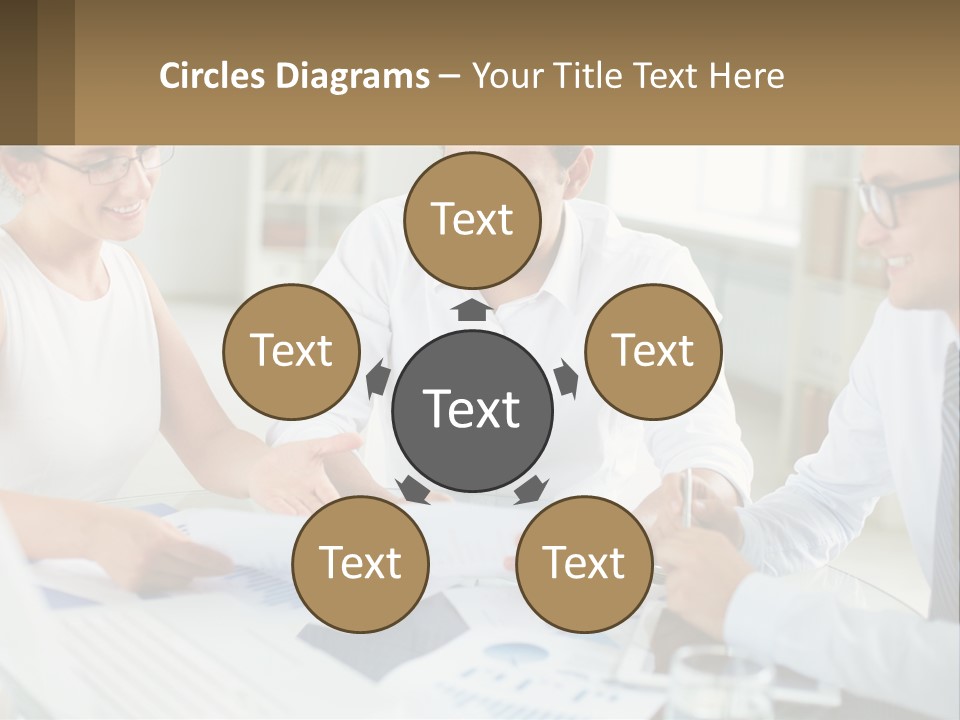 A Group Of Business People Sitting Around A Table PowerPoint Template