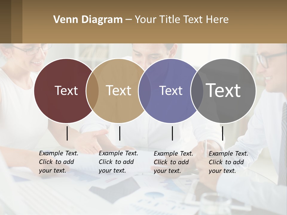 A Group Of Business People Sitting Around A Table PowerPoint Template