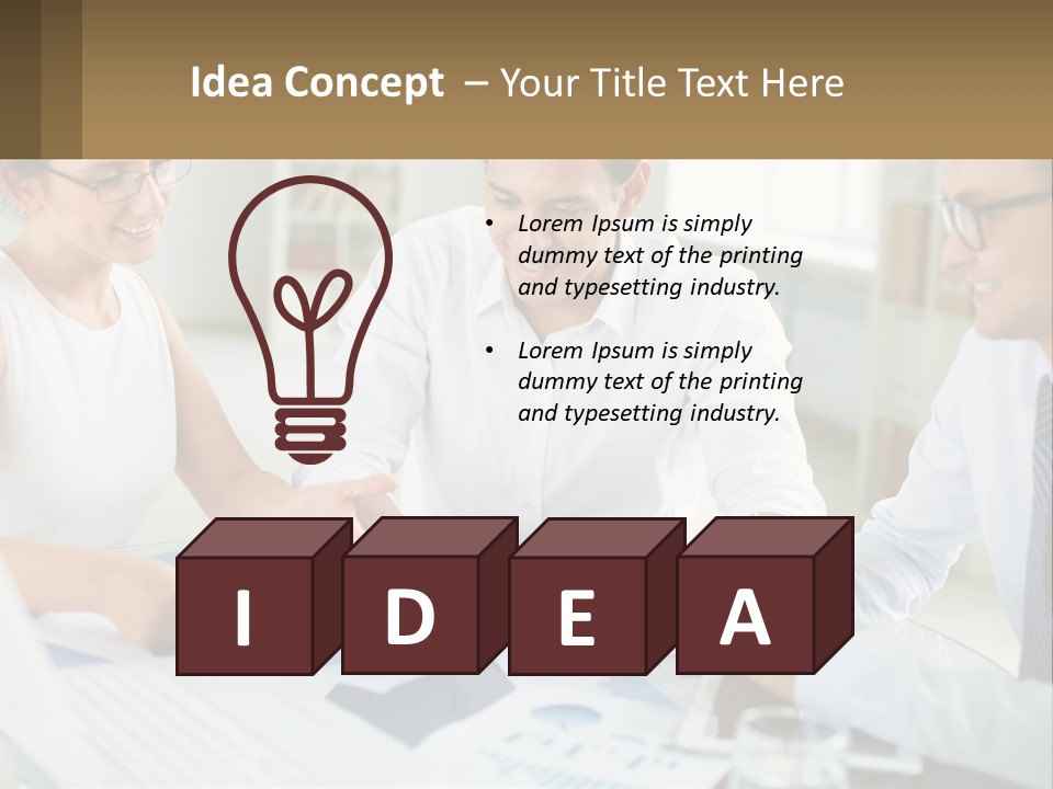 A Group Of Business People Sitting Around A Table PowerPoint Template