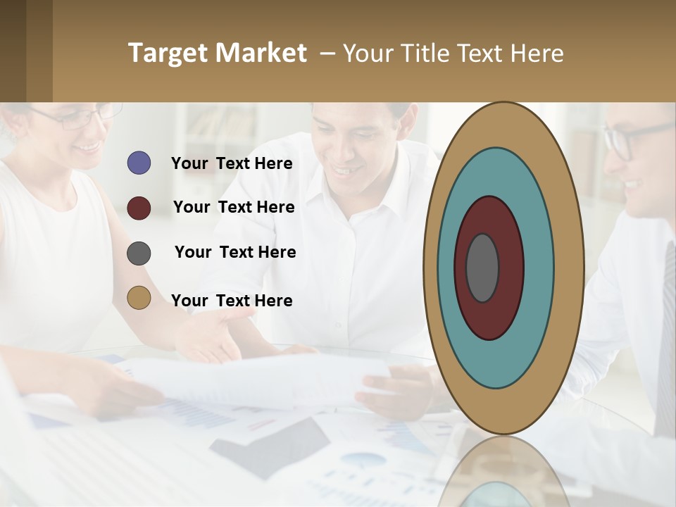 A Group Of Business People Sitting Around A Table PowerPoint Template