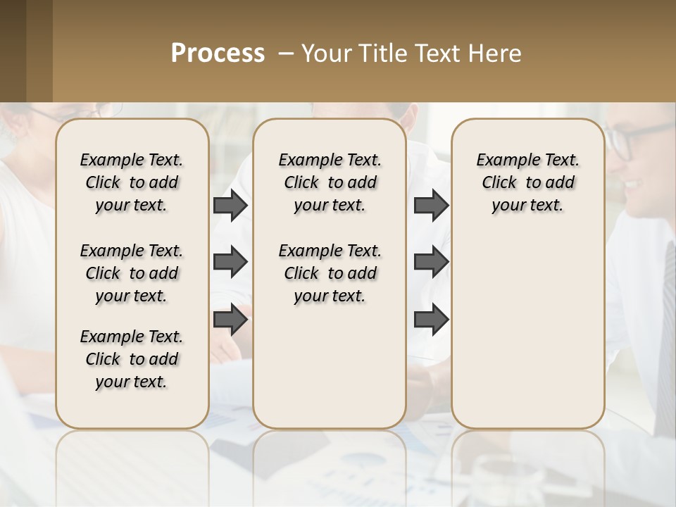 A Group Of Business People Sitting Around A Table PowerPoint Template