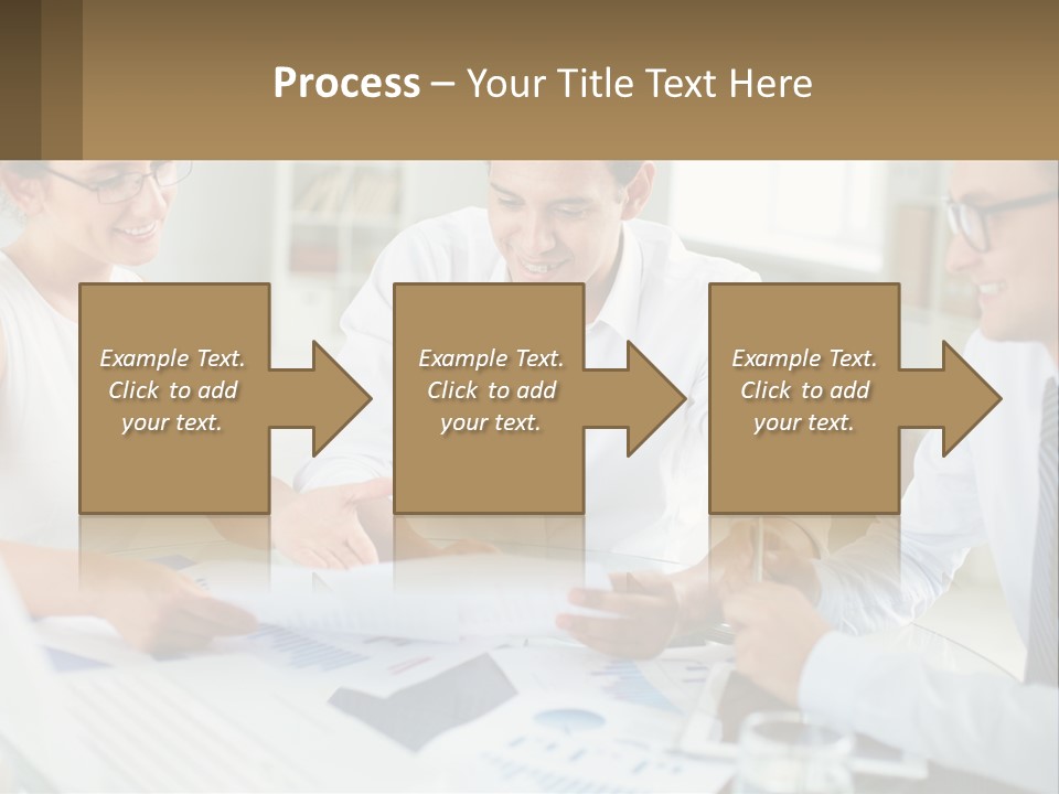 A Group Of Business People Sitting Around A Table PowerPoint Template