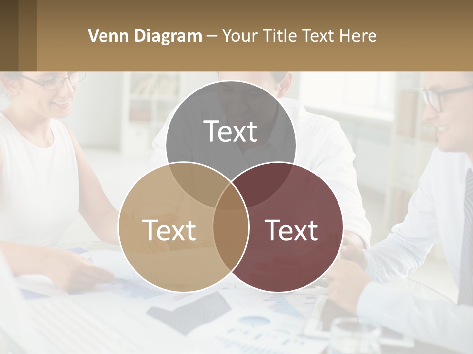 A Group Of Business People Sitting Around A Table PowerPoint Template