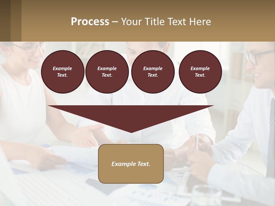A Group Of Business People Sitting Around A Table PowerPoint Template